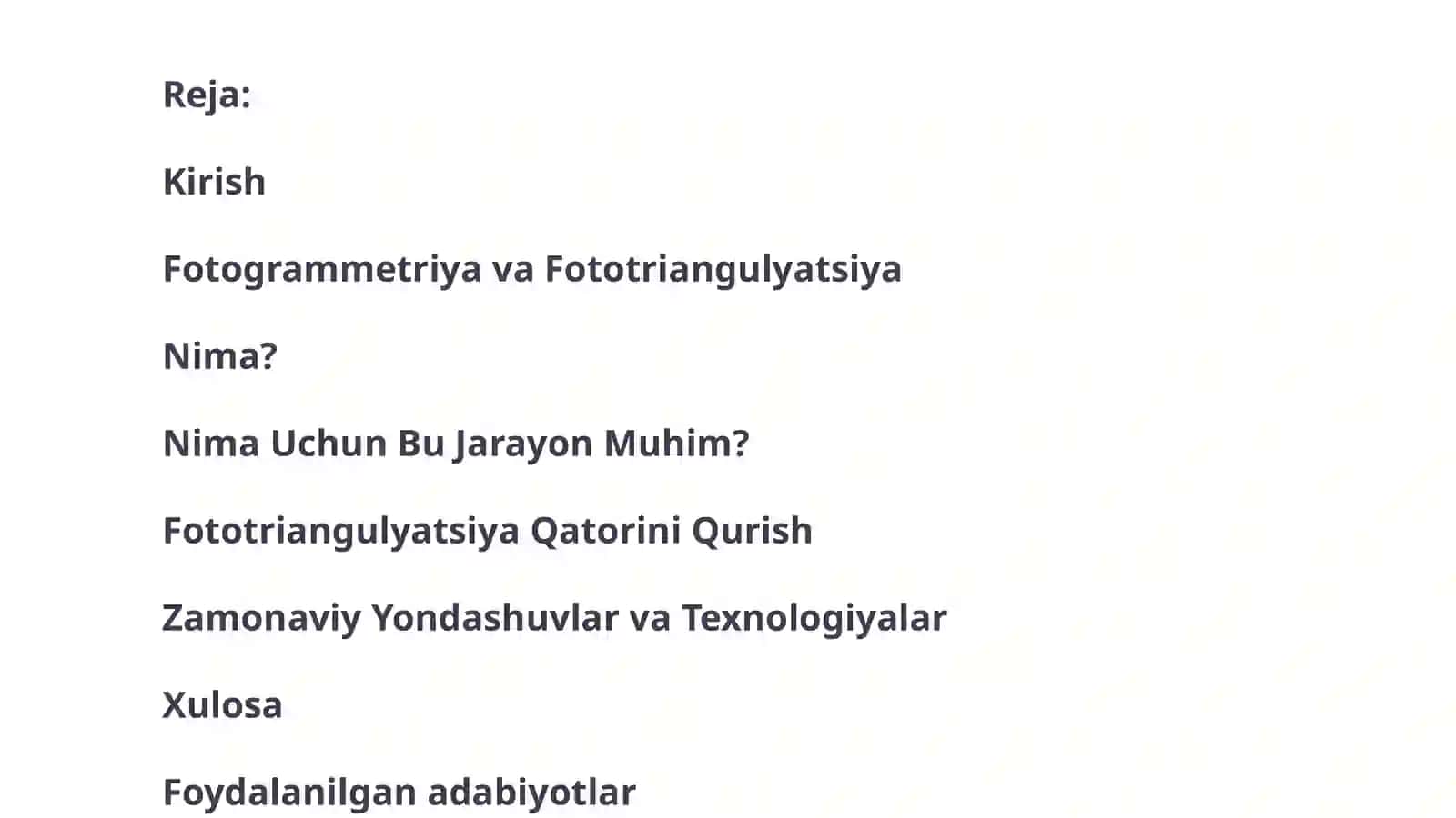 Fotogrammetrik Fototriangulyatsiya Qatorini Yaratish 2