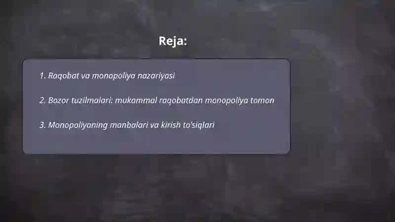 Raqobat va Manapoliya 2