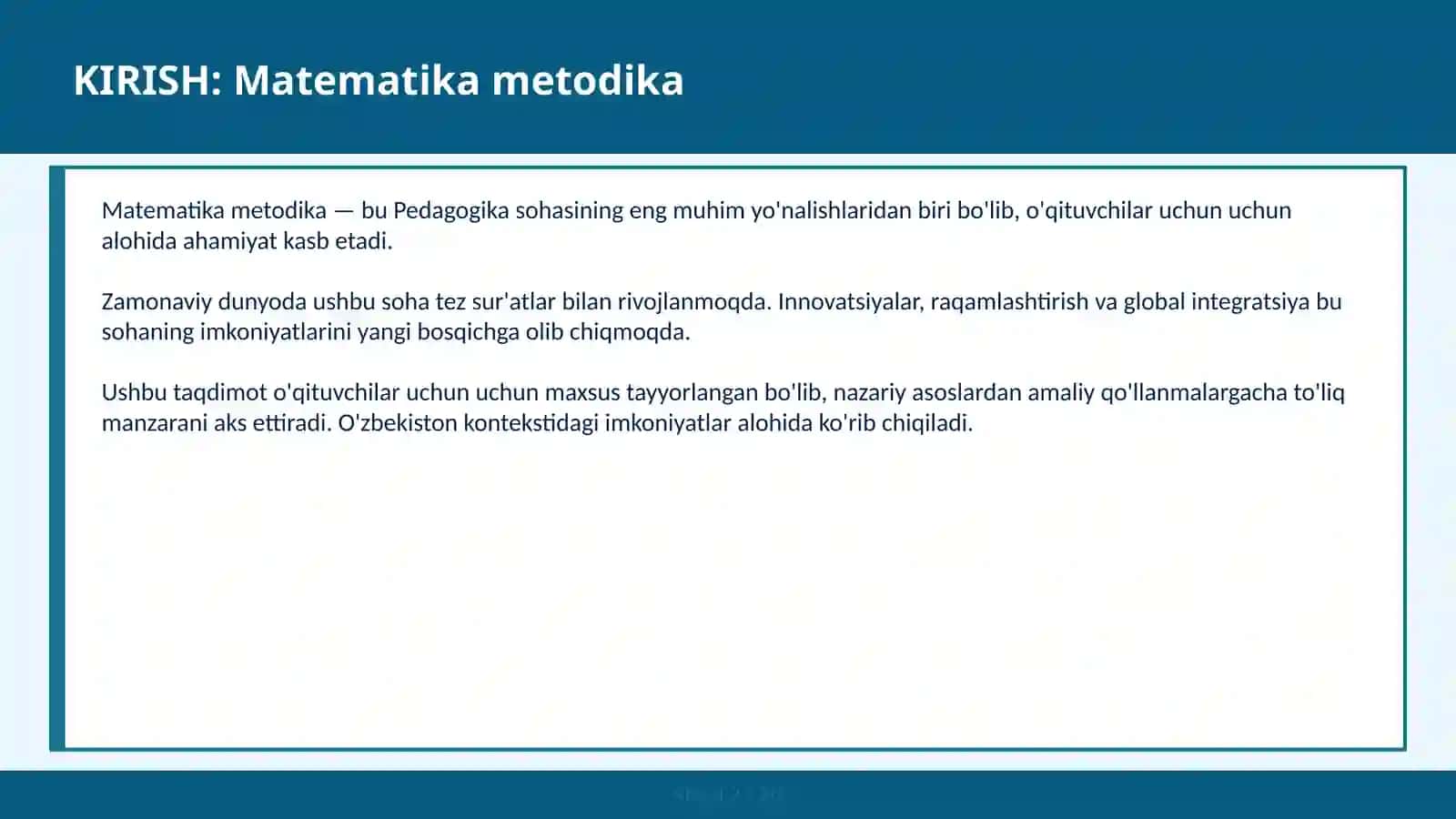 Matematika metodika 2