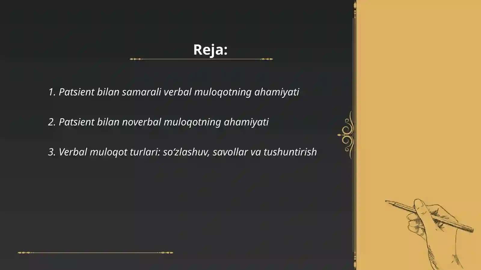 Patsient bilan verbal noverbal muloqot ahamiyati 2