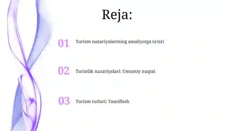 Turizm nazariyasi va uning turlari 2