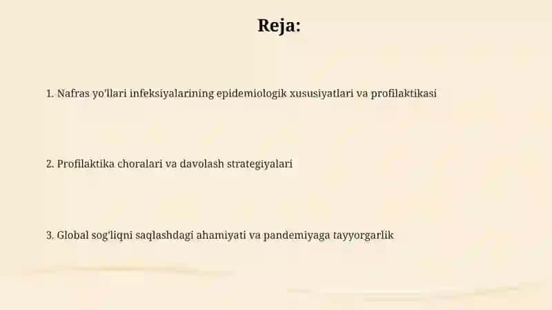 Nafasolish infeksiyalarining epidemiologiyasi va profilaktikasi 2