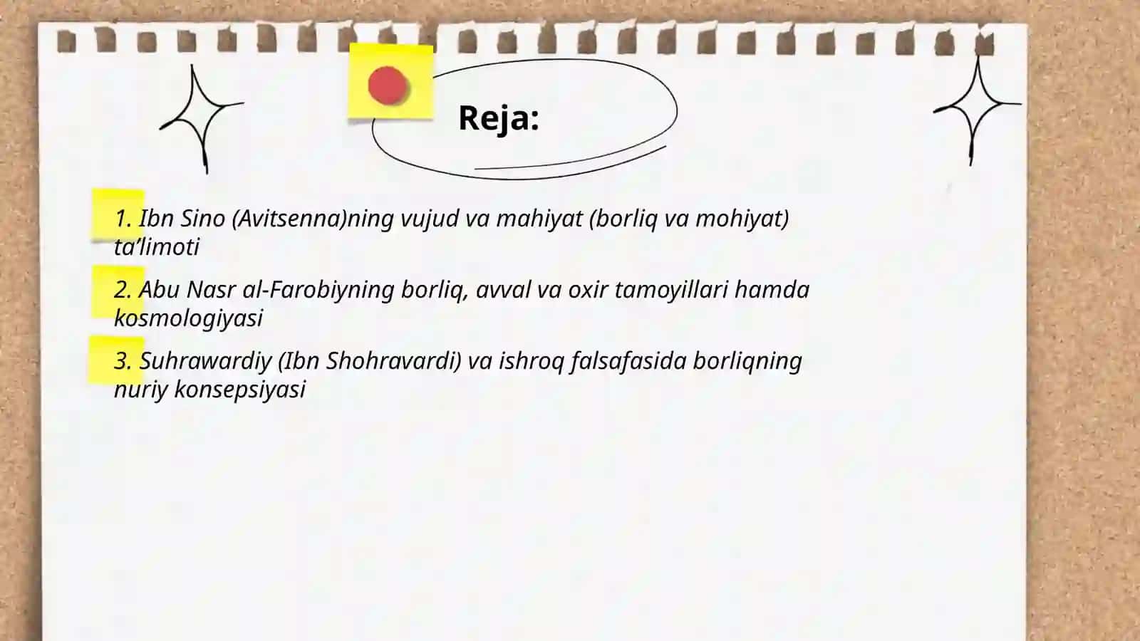 Sharq mutafakkirlarining borliq haqidagi taʼlimotlari 2