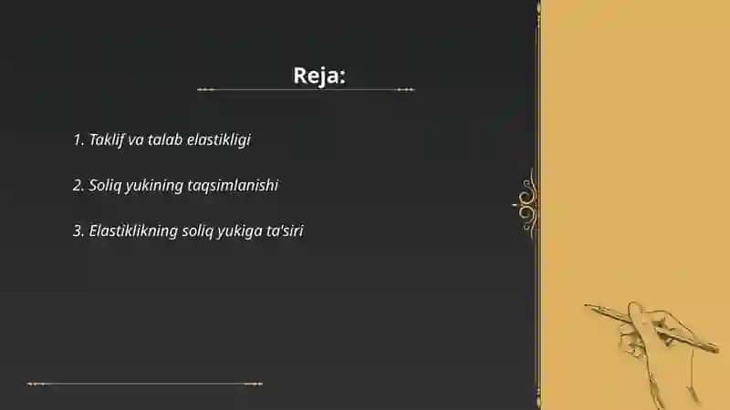 Taklif va talab elastikligi 2
