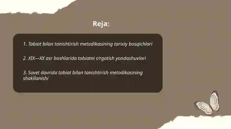 Tabiat bilan tanishtirish metodikasining rivojlanish tarixi 2