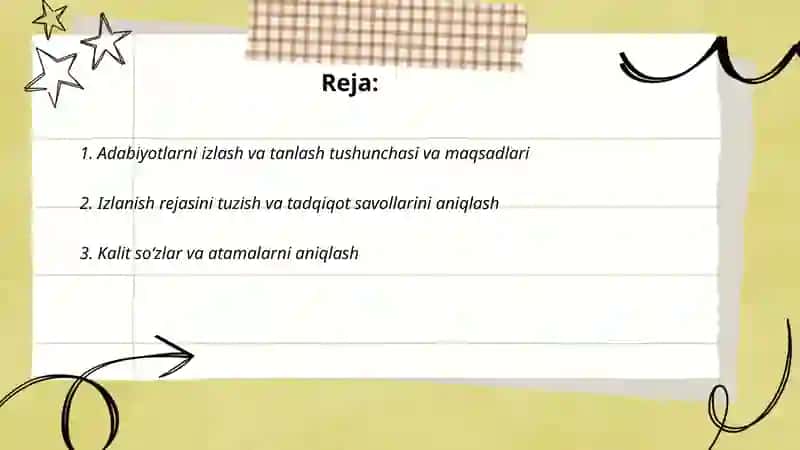 Adabiyotlarni izlash va tanlash 2