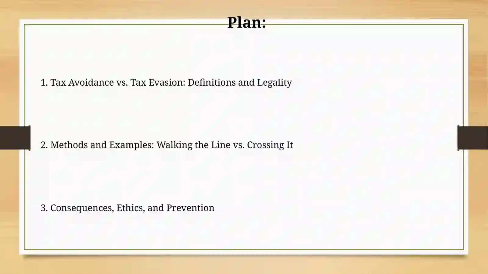 Tax Avoidance vs Evasion Presentation 2
