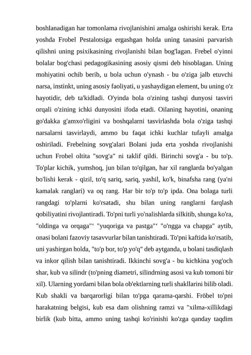 F.FREBELNING DIDAKTIK TIZIMI STEAM TA'LIM MODULI 2