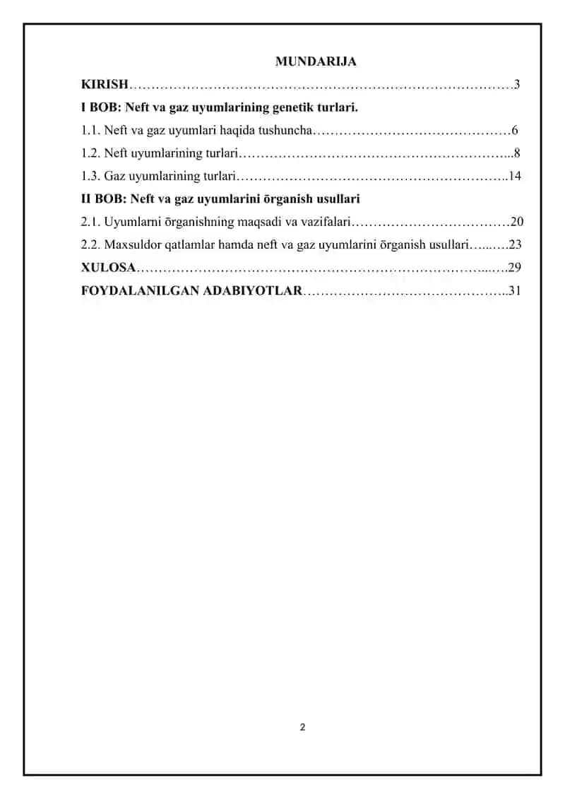 neft va gaz uyumlarining genetik turlari. 2