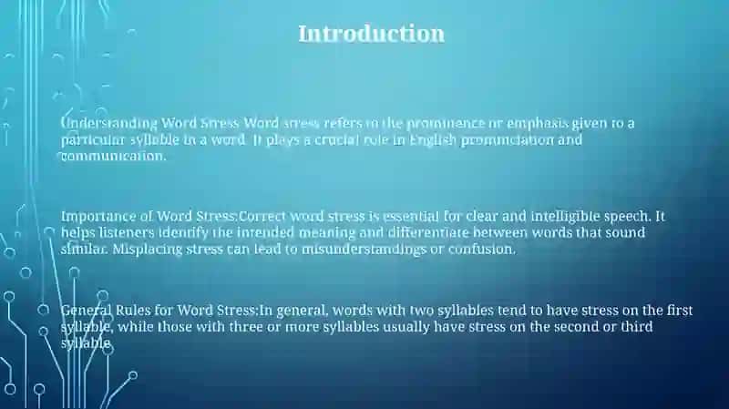 Word Stress In English 2