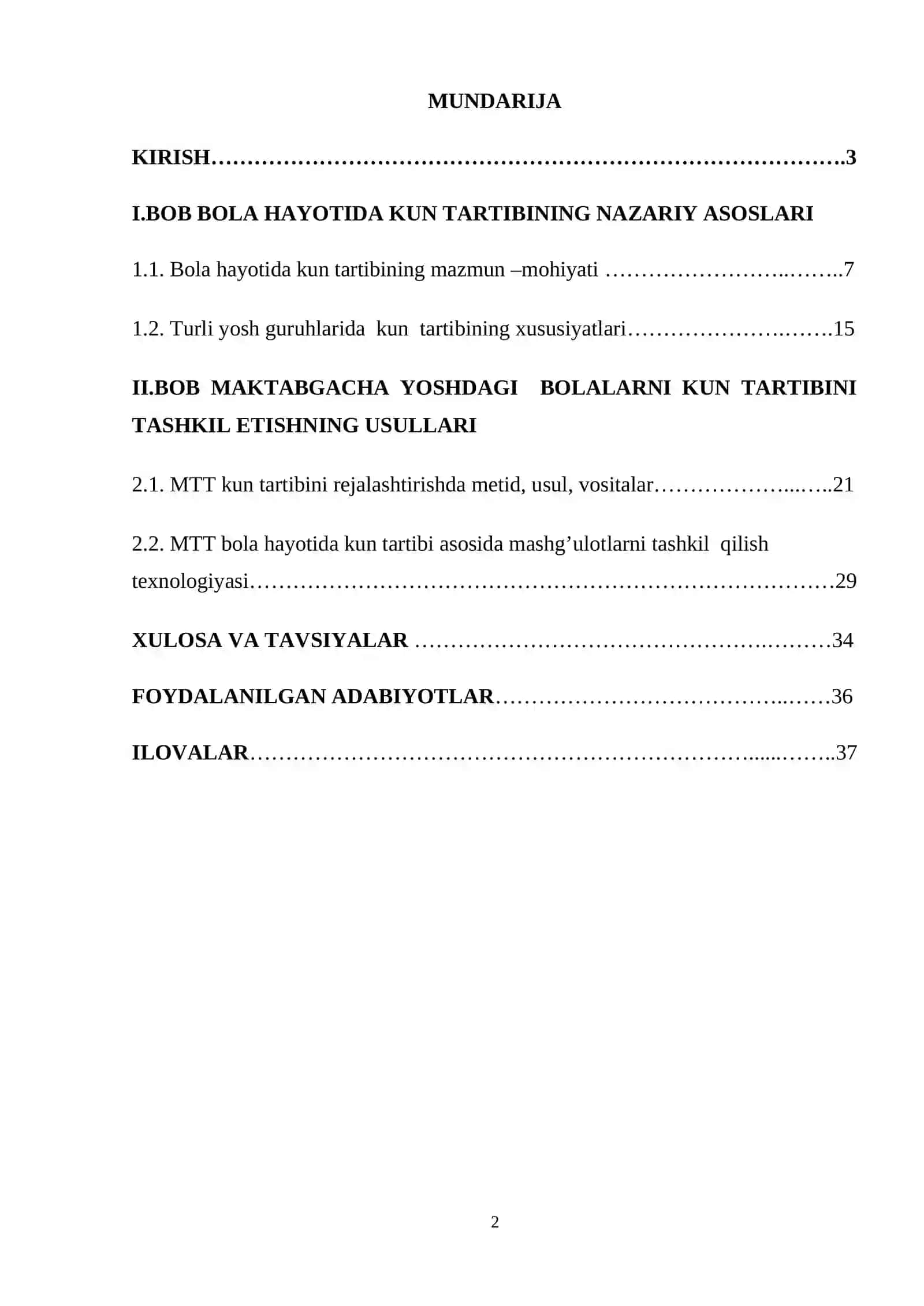 Bola hayotida kun tartibi va uning ahamiyati 2