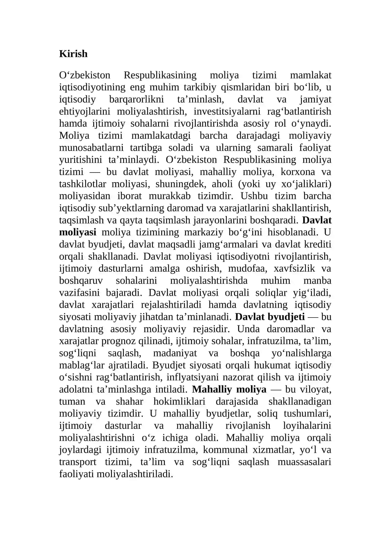O'zbekiston Respublikasining moliya tizimi 2