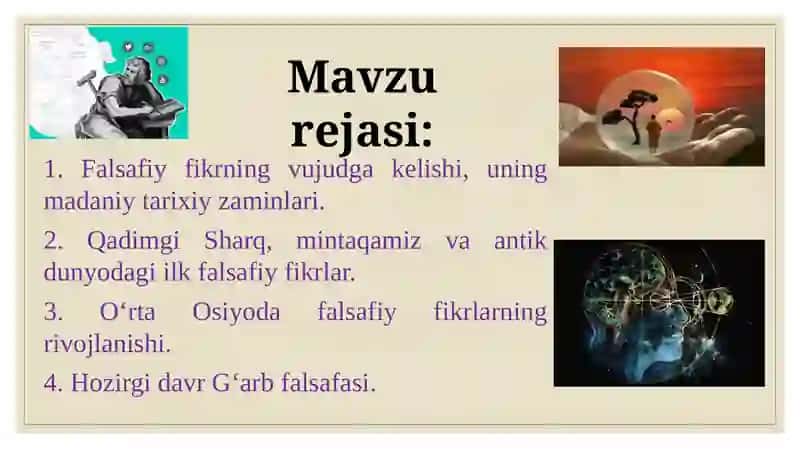 Falsafiy tafakkur taraqqiyoti bosqichlari 2