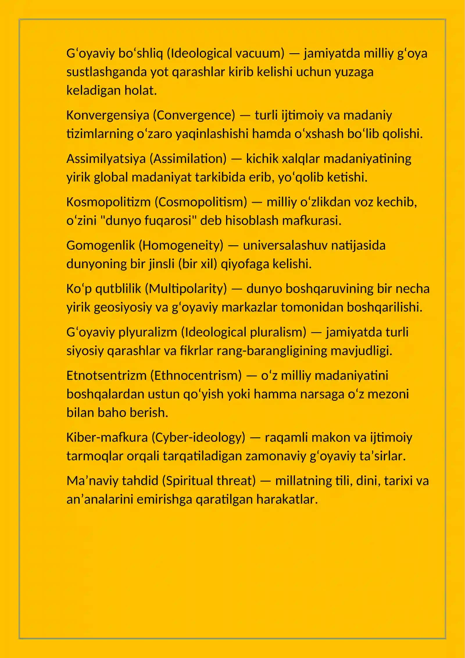 hozirgi dunyo mafkuraviy manzarasi 2