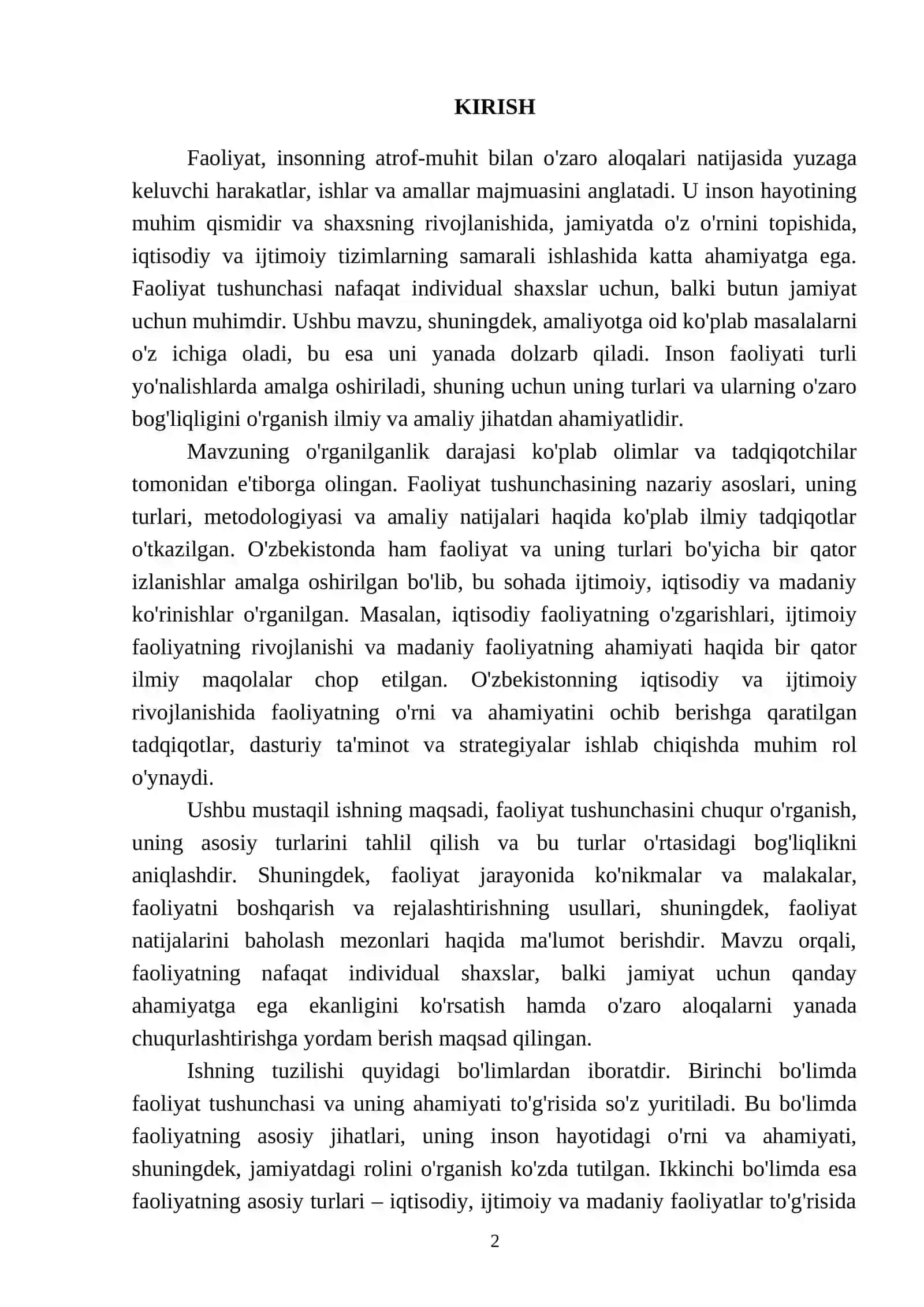 Faoliyat va uning turlari 2