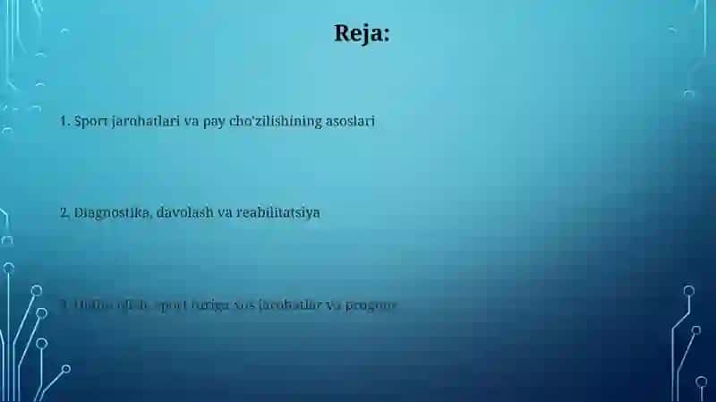 Sport jarohatlari va pay cho'zilishining asoslari 2