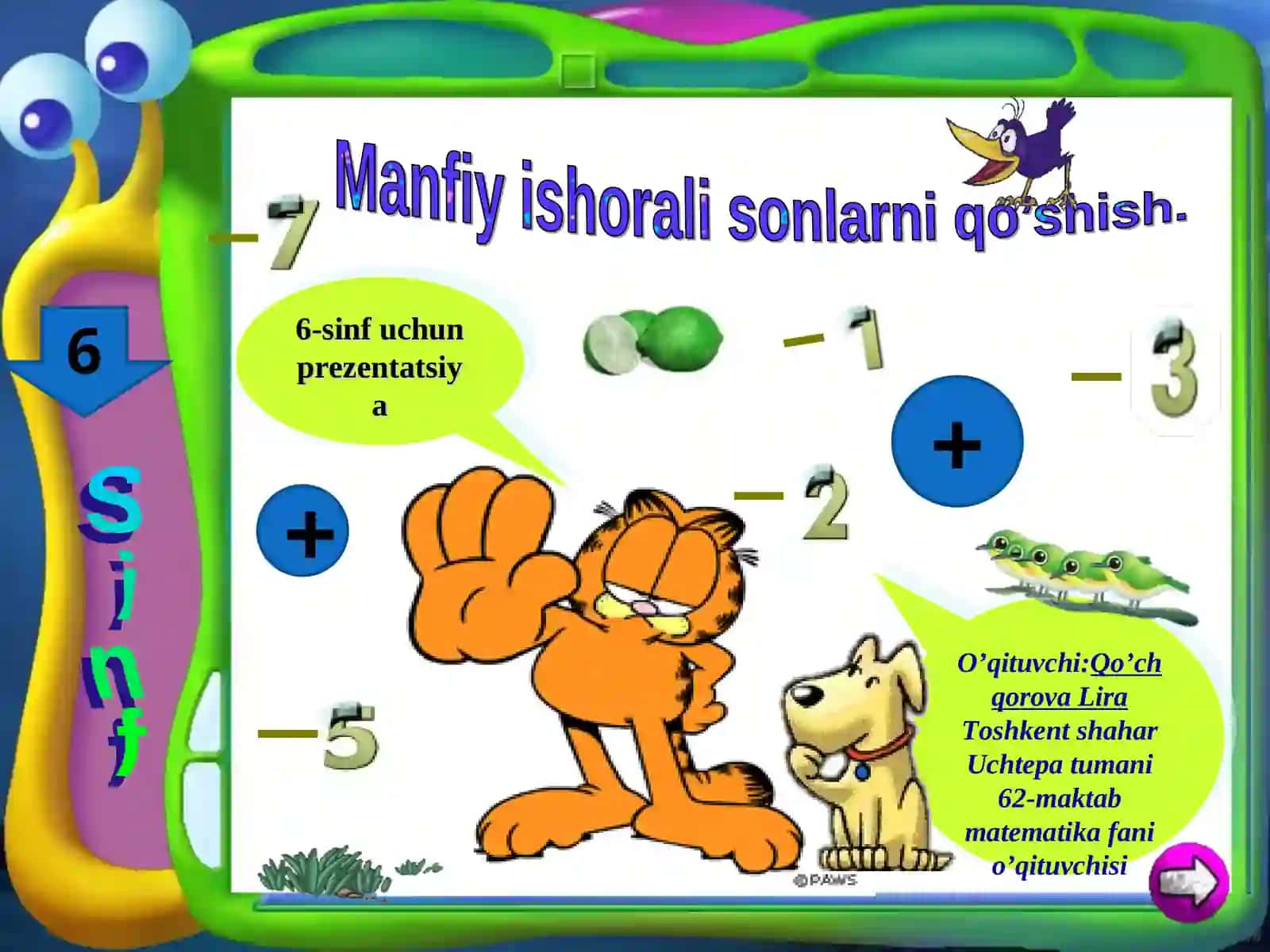 MANFIY ISHORALI SONLARNI QO‘SHISH 2