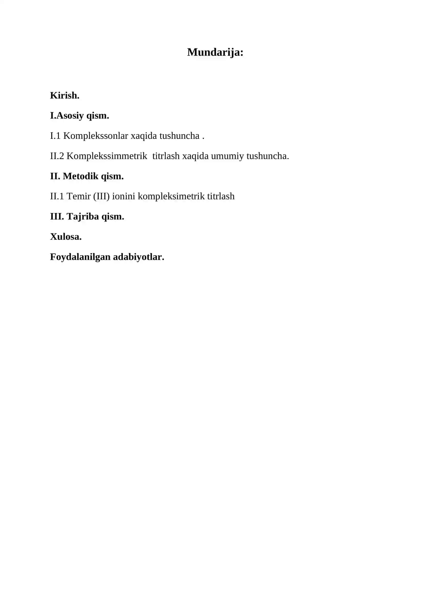Kompleksimmetrik titrlash KURS ISHI 2