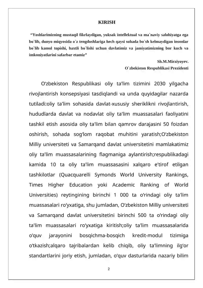 Tub modulli yuqori darajali taqqoslamalar 2