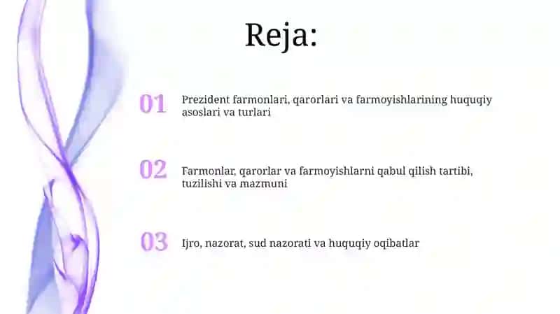 Prezident farmonlari va qarorlari 2