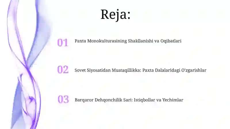 Paxta Monokulturasining Shakllanishi va Oqibatlari 2