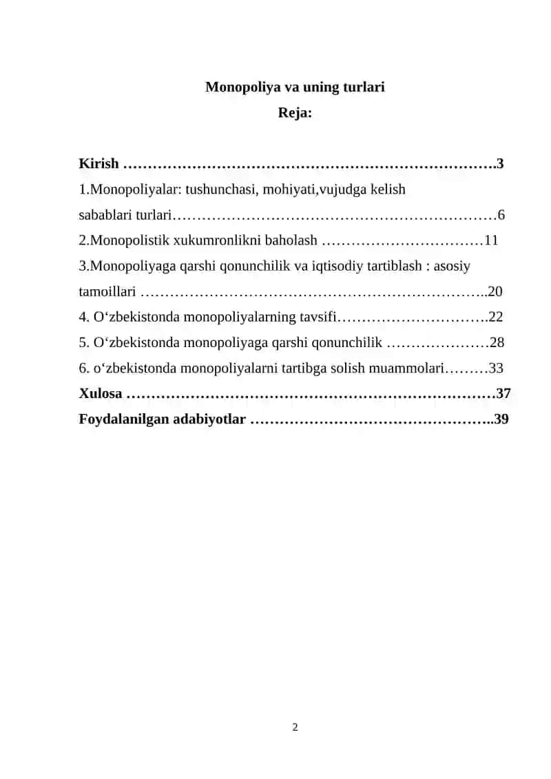 Monopoliya va uning turlari 2
