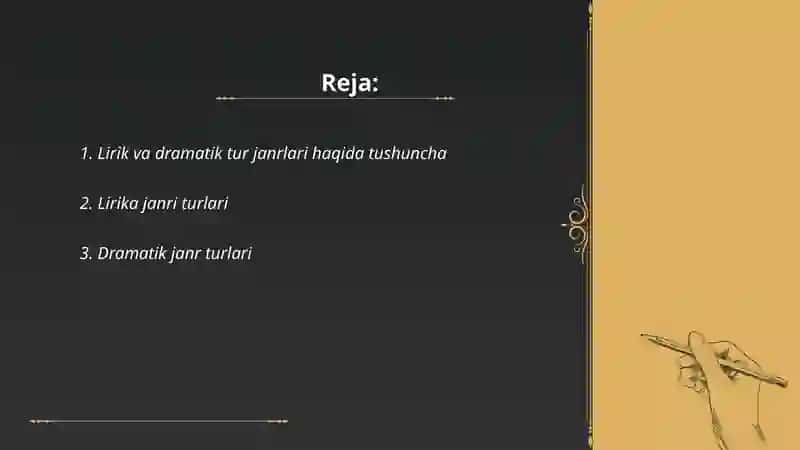 Lirik va dramatik tur janrlari 2