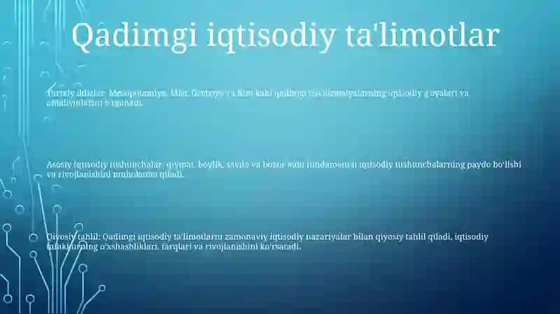 Qadimgi Va Hozirgi Iqtisodiy Ta'limotlar 2
