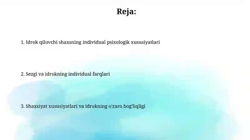 Xotiraning individual xususiyatlari 2