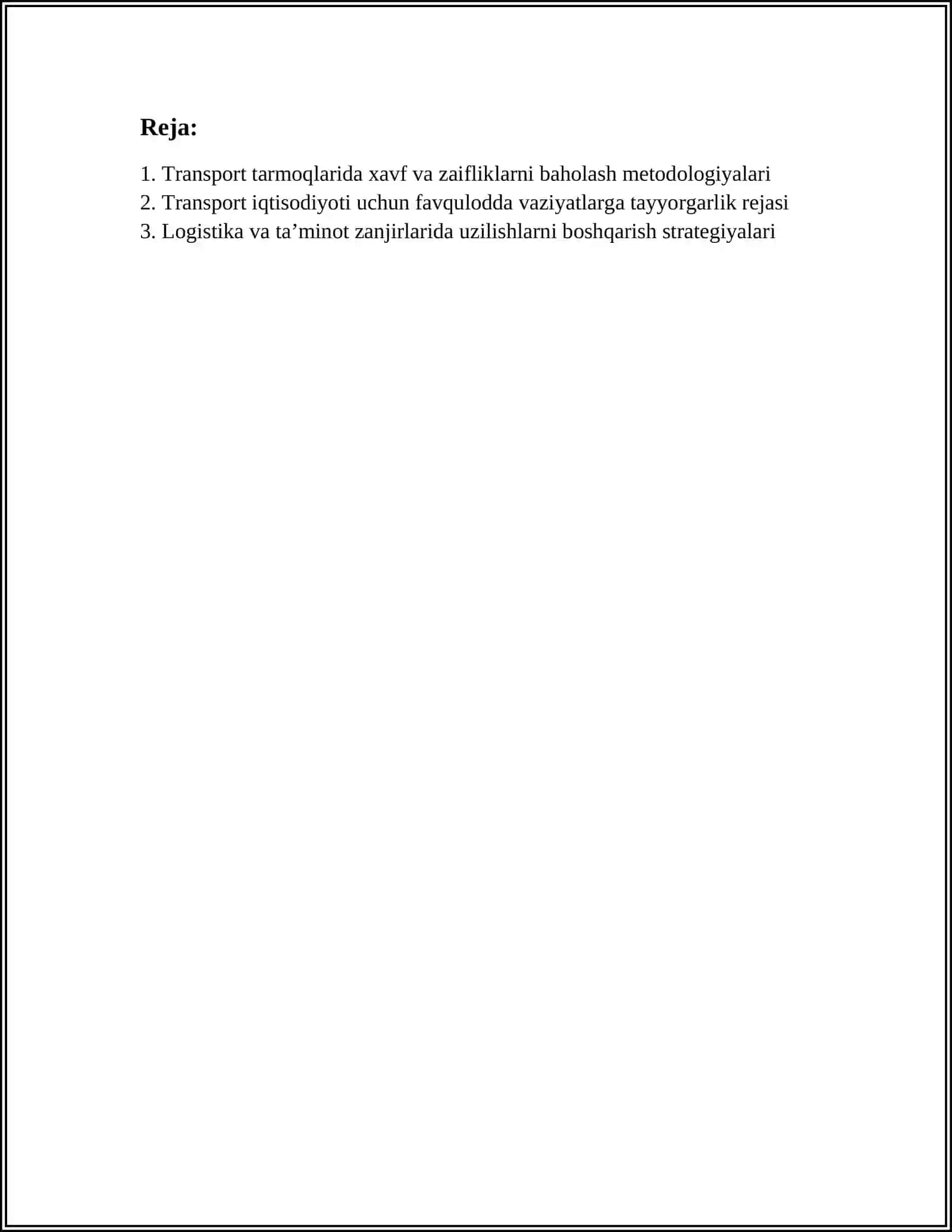 TRANSPORT IQTISODIYOTI SOHASIDA INQIROZGA QARSHI BOSHQARUV 2