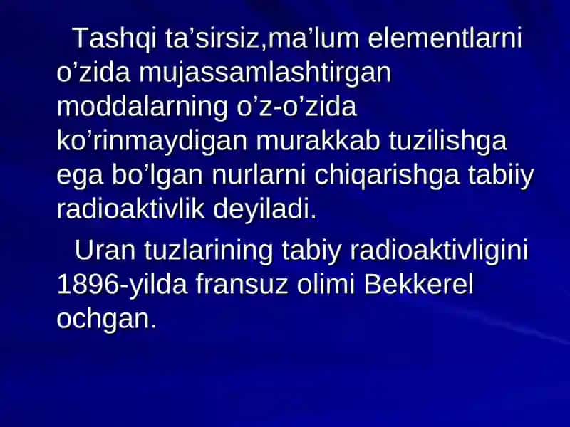Radioaktivlik. Dozimetriya 2