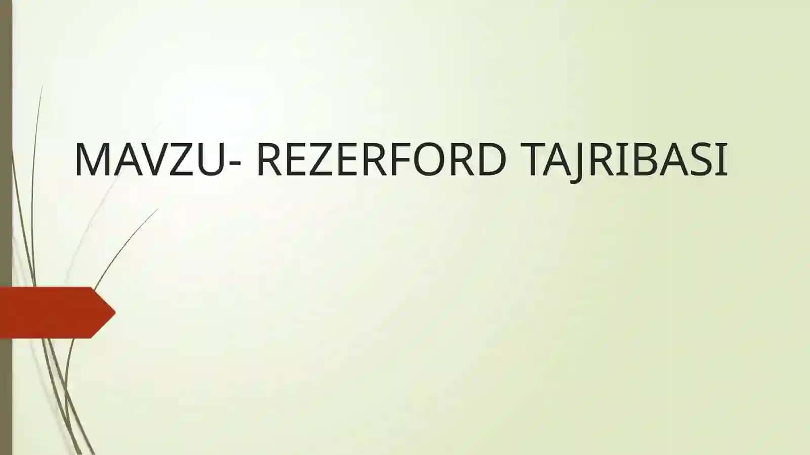 Rezerford tajribasi 2