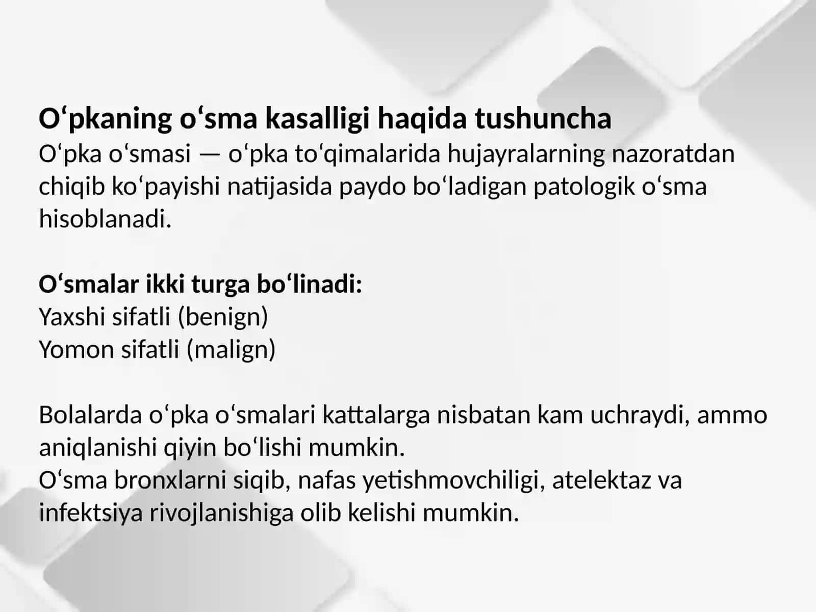 Bolalarda oʻpka oʻsma kasaliklari 2