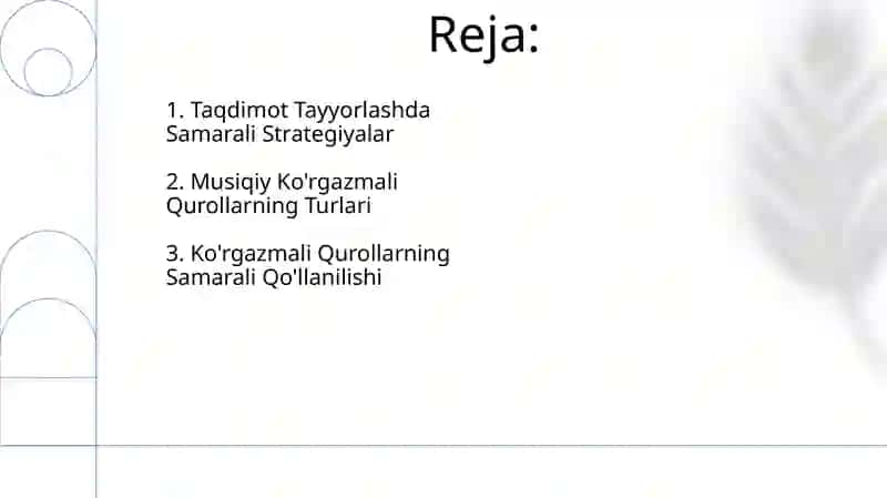 Musiqaga oid koʻrgazmali qurollar doirasida taqdimot tayyorlash 2