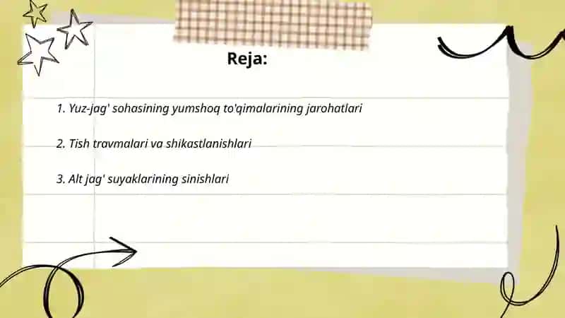 Yuz-jag' sohasi jarohatlari 2