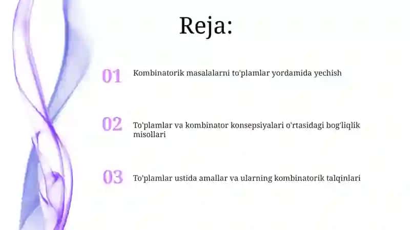 To'plamlar va kombinatorik tushunchalar 2