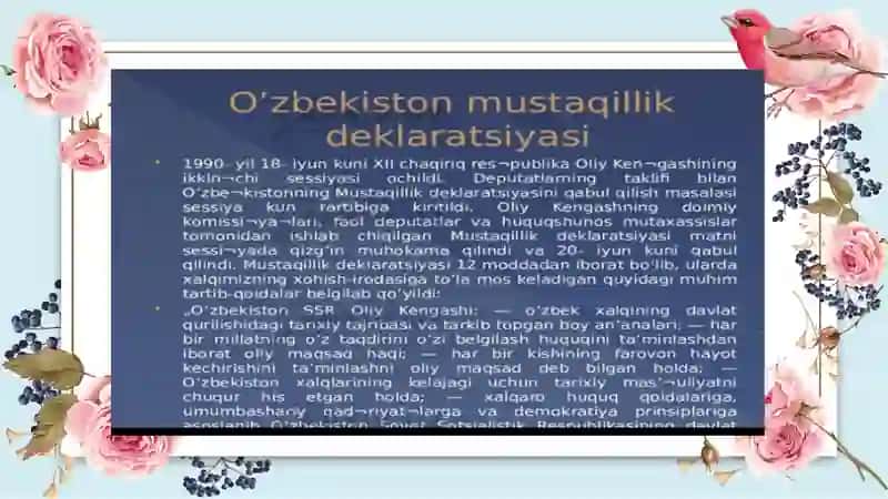 Mustaqillik deklaratsiyasi va uning tarixiy ahamiyati 2