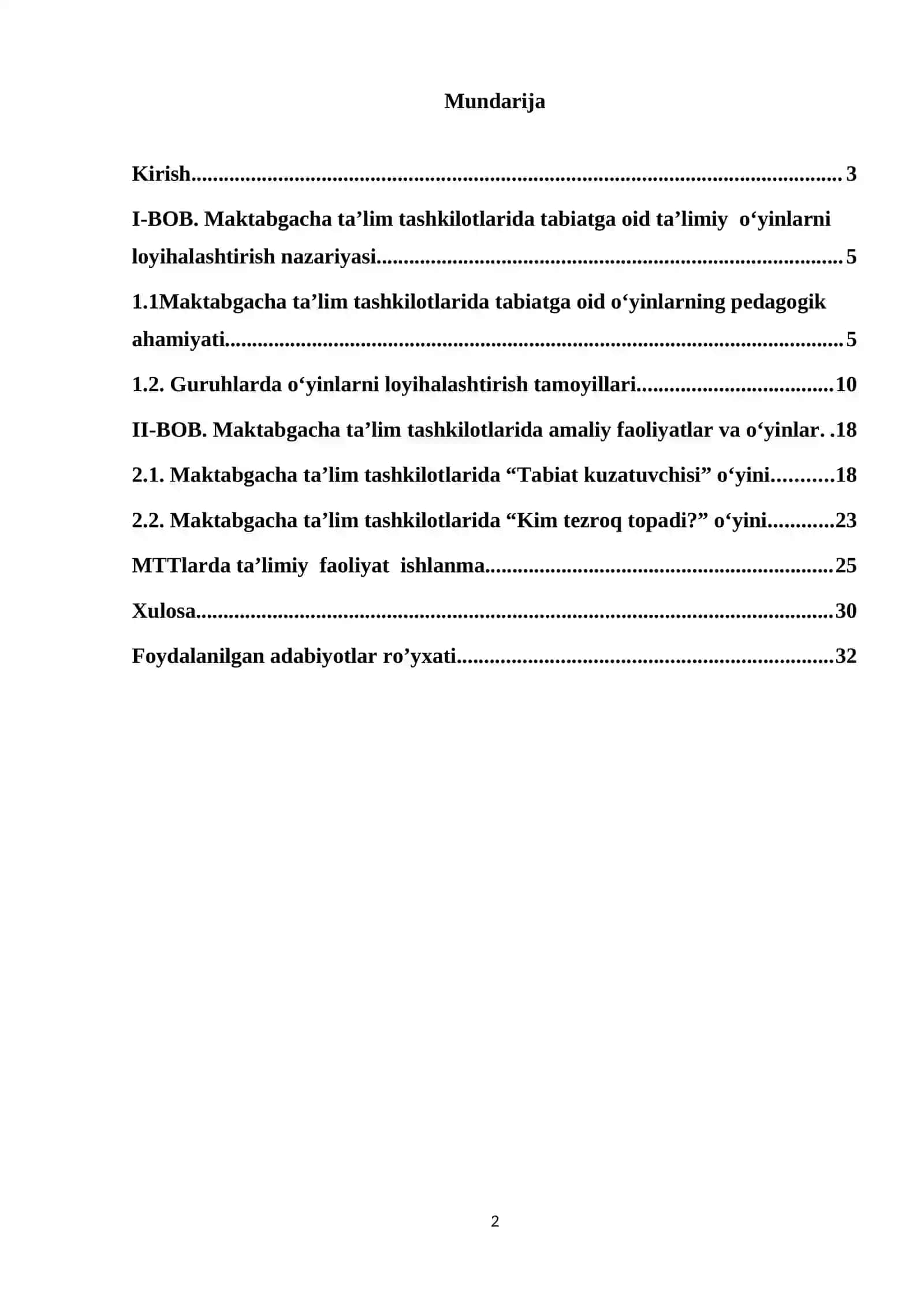 Tabiatga oid ta’limiy o‘yinlarni loyihalashtirish 2