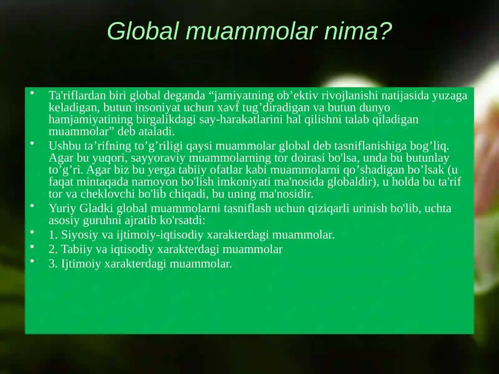 Global Ekologik Muammolar 2