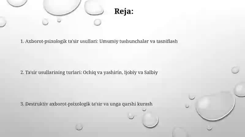 Axborotli-psixologik ta’sir usullari 2