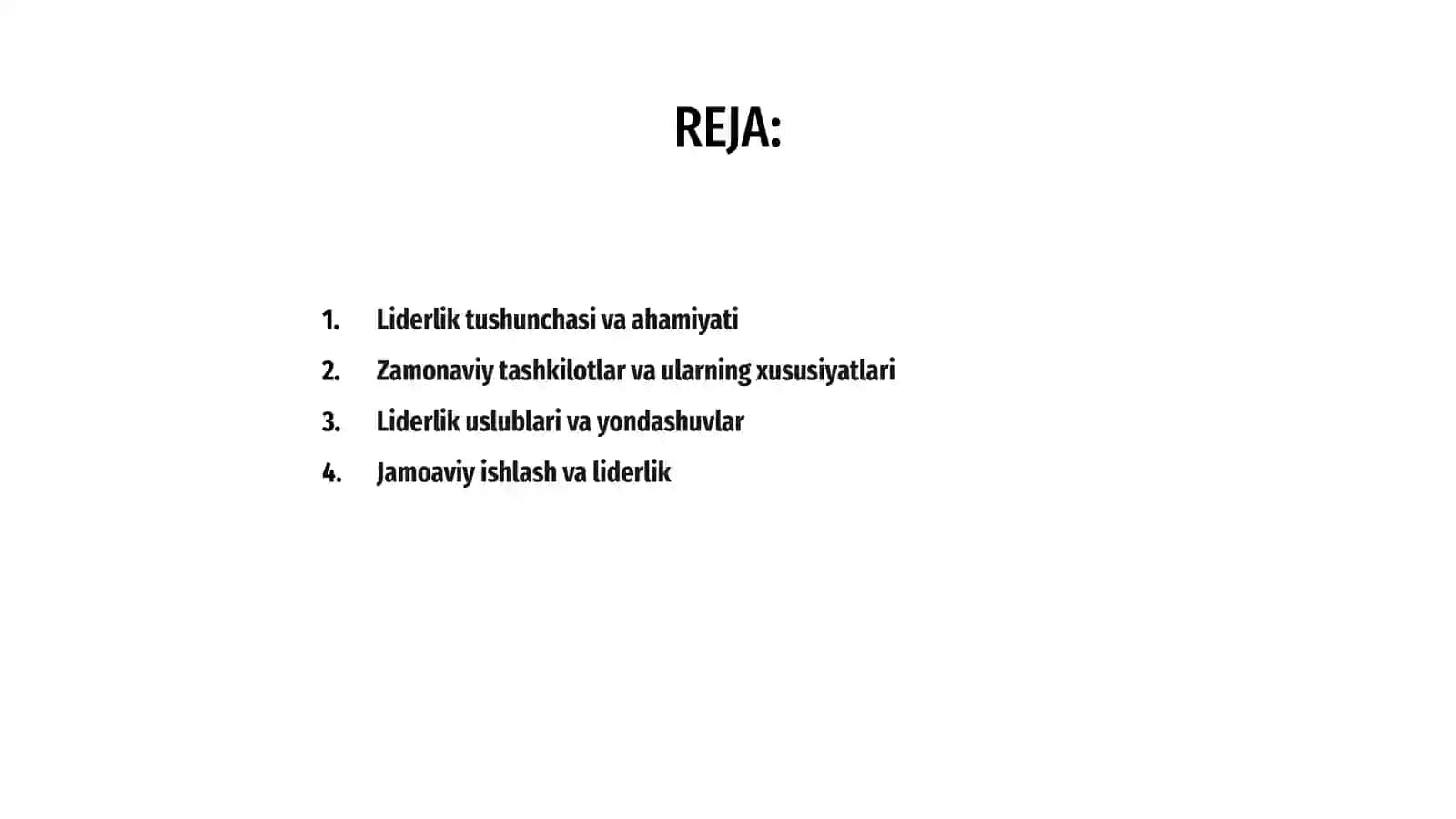 Liderlik va Zamonaviy tashkilotlar 2