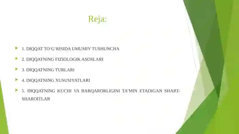 Diqqat haqida umumiy tushunchalar 2