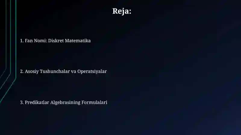 Predikatlar Algebrasining Formulalari 2