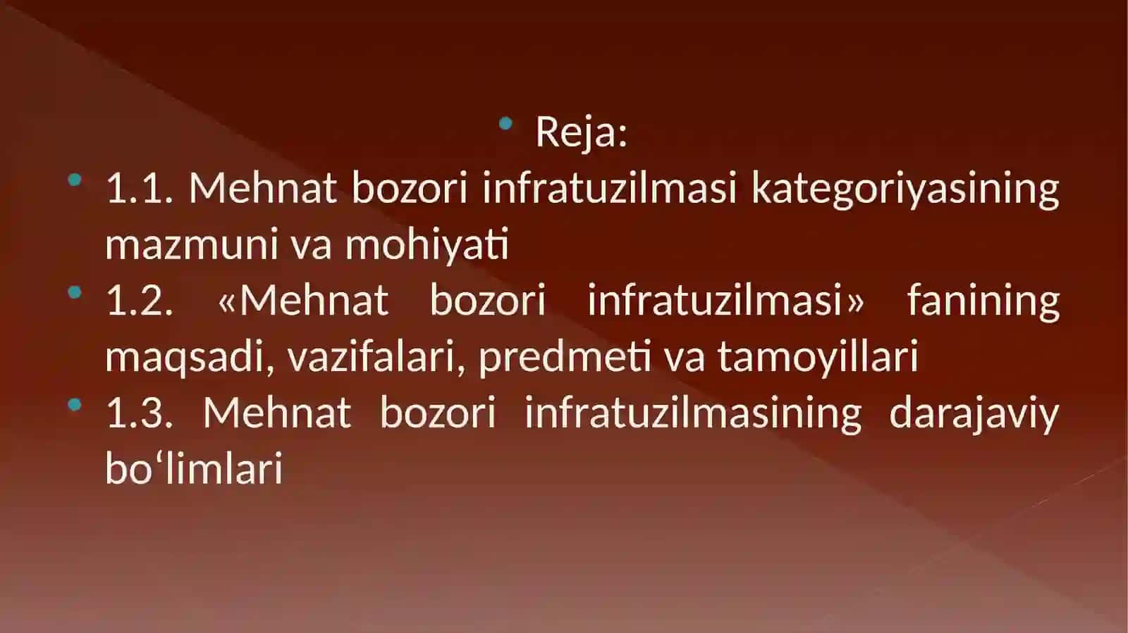 Mehnat bozori infratuzilmasi 2