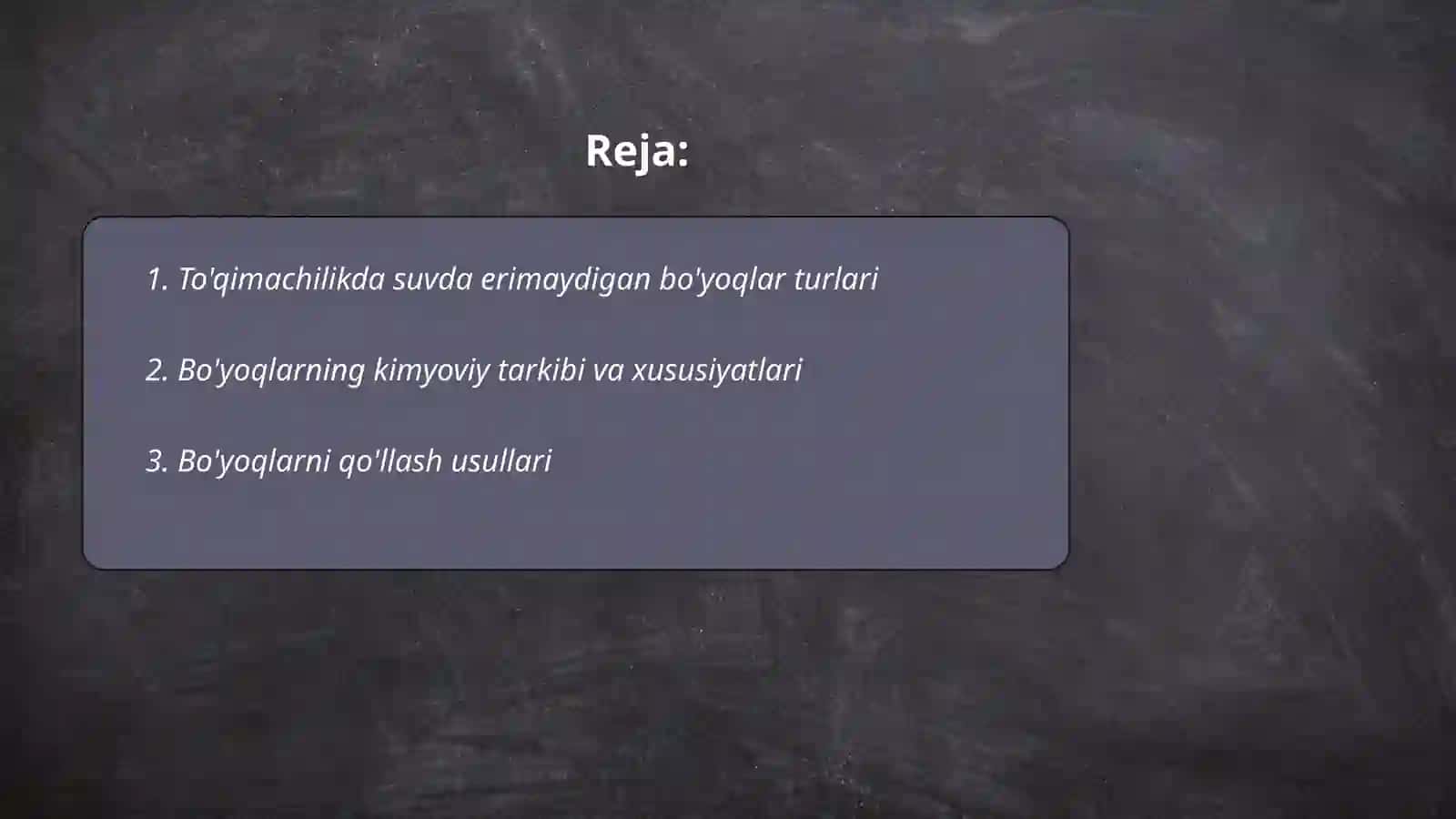 To'qimachilik materiallarini suvda erimaydigan bo'yovchi moddalar bilan bo'yash usullari 2
