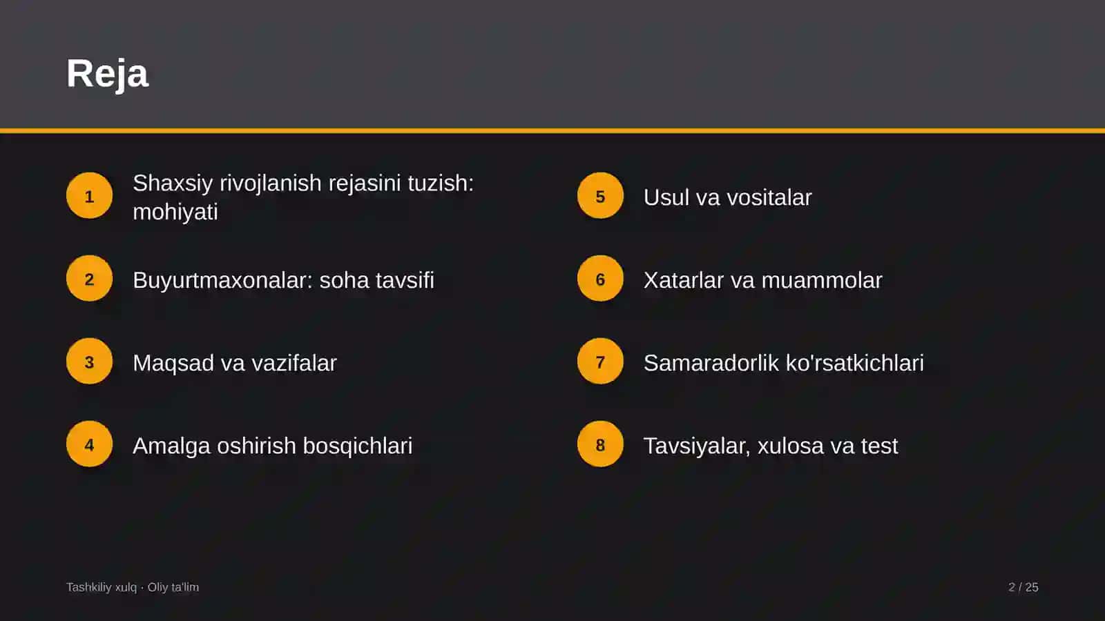 Buyurtmaxonalarda shaxsiy rivojlanish rejasini tuzish 2