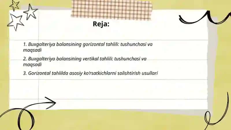 Buxgalteriya balansining gorizontal va vertikal tahlili 2