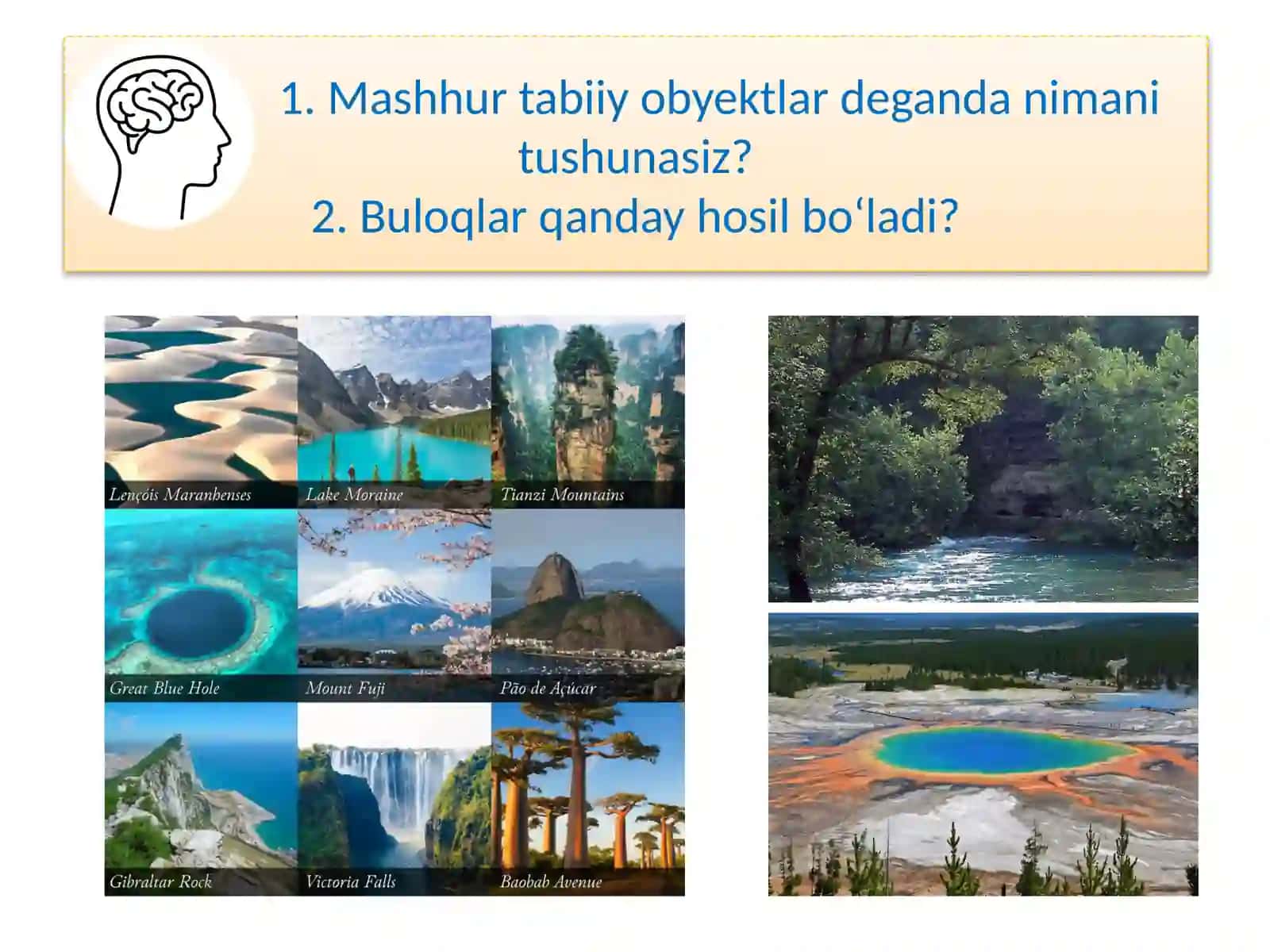 MAMLAKATIMIZDAGI MASHHUR TABIIY OBYEKTLAR 2