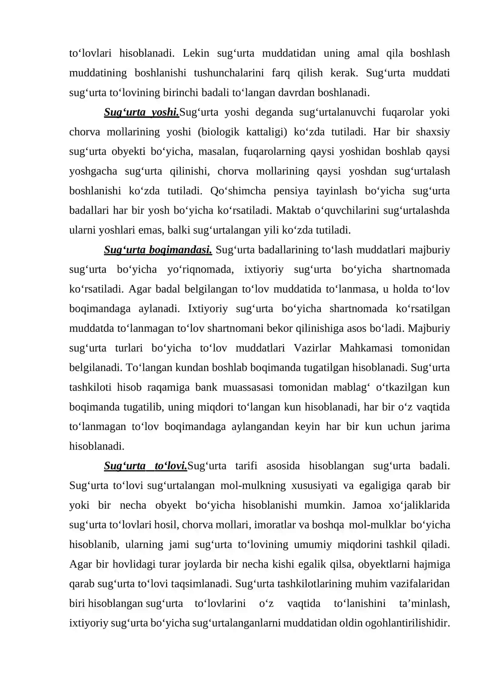 Sug’urta atamalari 2