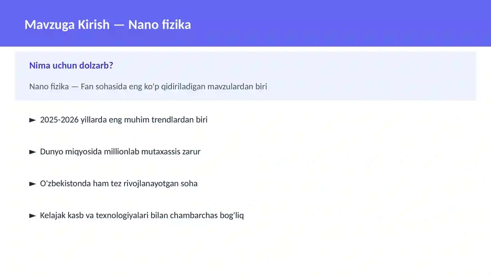 FAN | FIZIKA ZAMONAVIY 2